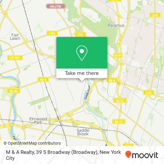 M & A Realty, 39 S Broadway map