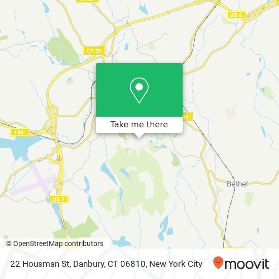 Mapa de 22 Housman St, Danbury, CT 06810