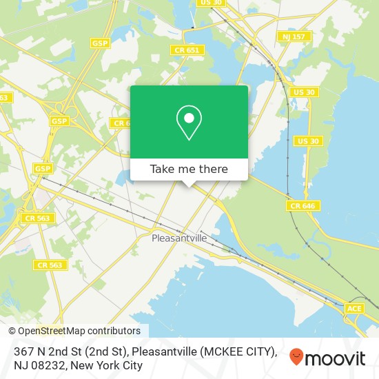 Mapa de 367 N 2nd St (2nd St), Pleasantville (MCKEE CITY), NJ 08232