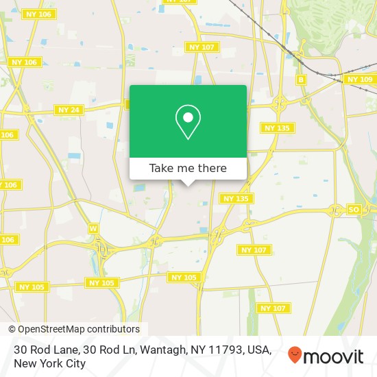 Mapa de 30 Rod Lane, 30 Rod Ln, Wantagh, NY 11793, USA