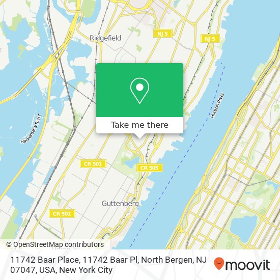 11742 Baar Place, 11742 Baar Pl, North Bergen, NJ 07047, USA map