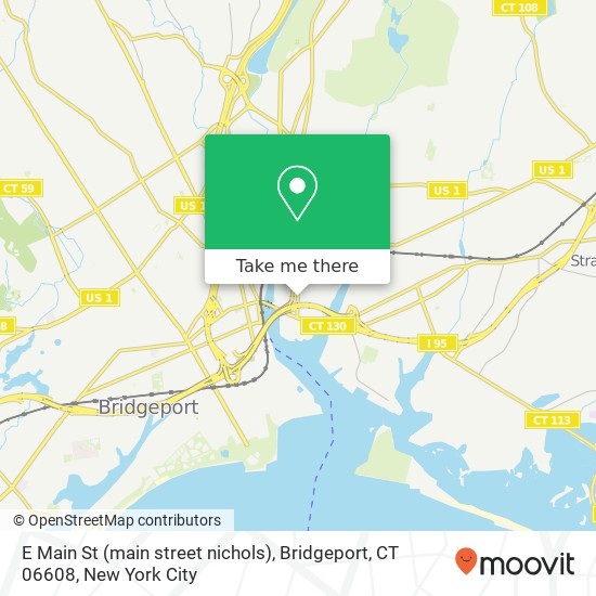 E Main St (main street nichols), Bridgeport, CT 06608 map