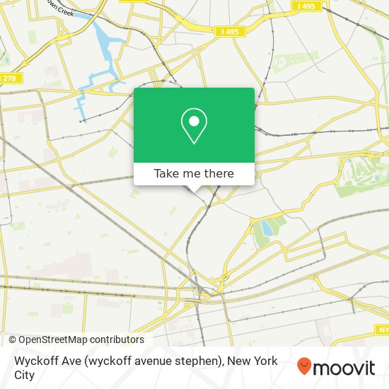 Mapa de Wyckoff Ave (wyckoff avenue stephen), Ridgewood, NY 11385
