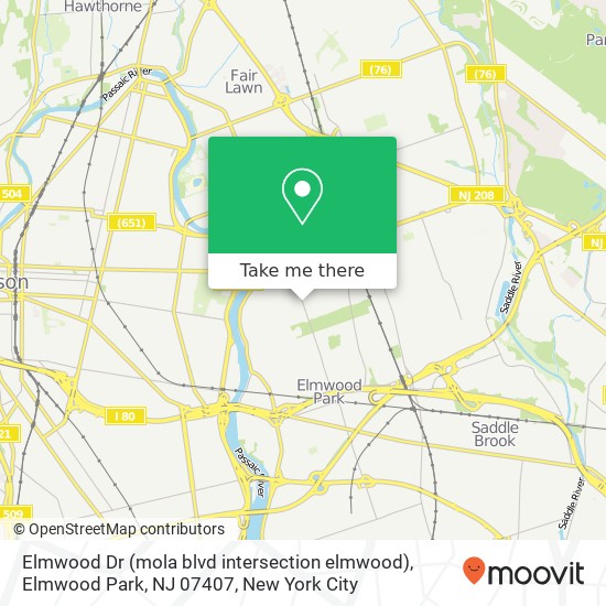 Elmwood Dr (mola blvd intersection elmwood), Elmwood Park, NJ 07407 map