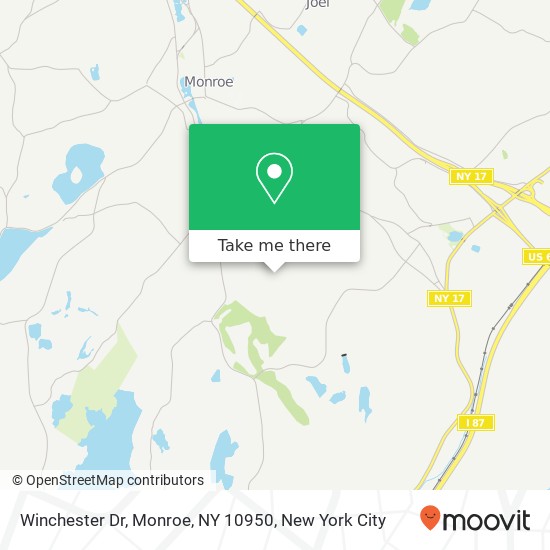 Mapa de Winchester Dr, Monroe, NY 10950