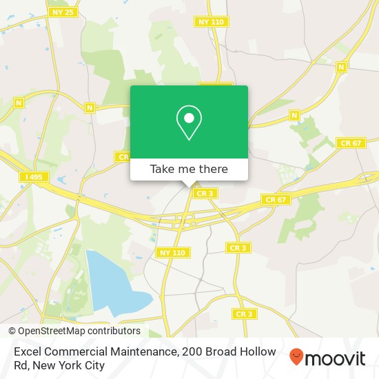Mapa de Excel Commercial Maintenance, 200 Broad Hollow Rd