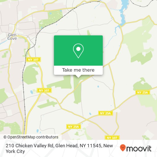 Mapa de 210 Chicken Valley Rd, Glen Head, NY 11545