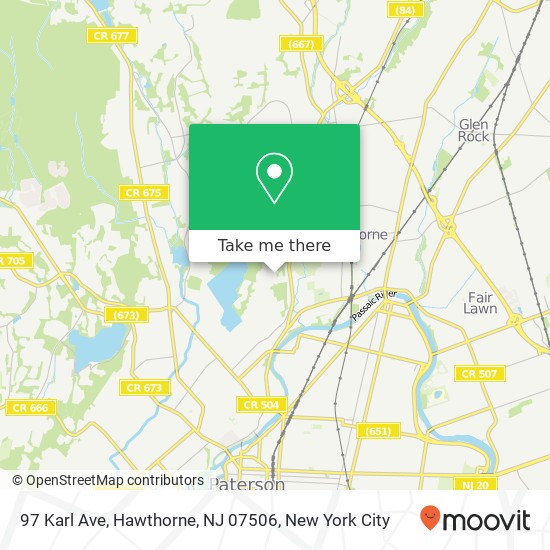 Mapa de 97 Karl Ave, Hawthorne, NJ 07506