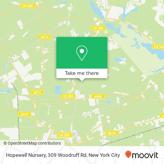 Mapa de Hopewell Nursery, 309 Woodruff Rd