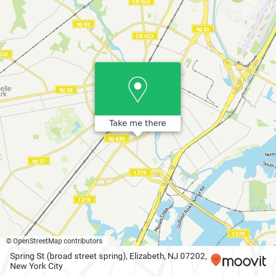 Mapa de Spring St (broad street spring), Elizabeth, NJ 07202