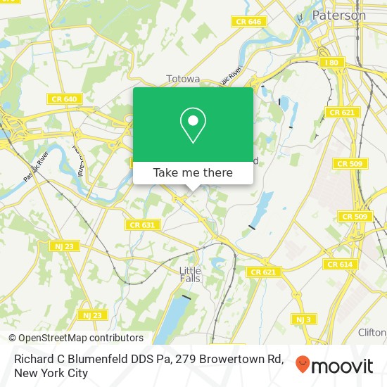 Richard C Blumenfeld DDS Pa, 279 Browertown Rd map