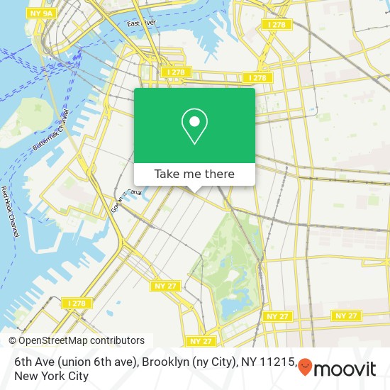 Mapa de 6th Ave (union 6th ave), Brooklyn (ny City), NY 11215