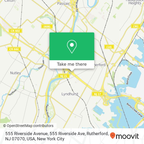 555 Riverside Avenue, 555 Riverside Ave, Rutherford, NJ 07070, USA map
