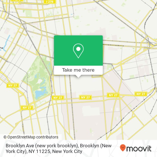 Brooklyn Ave (new york brooklyn), Brooklyn (New York City), NY 11225 map