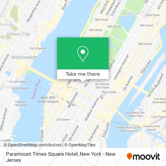 Paramount Times Square Hotel map