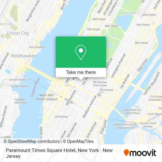 Paramount Times Square Hotel map