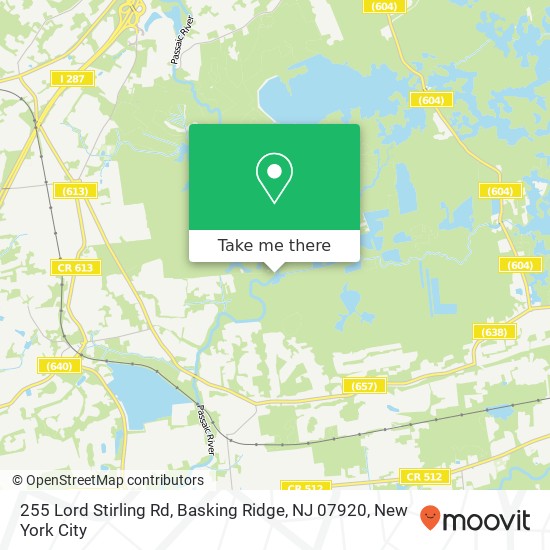 Mapa de 255 Lord Stirling Rd, Basking Ridge, NJ 07920