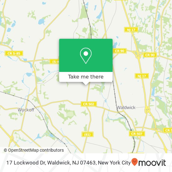 Mapa de 17 Lockwood Dr, Waldwick, NJ 07463