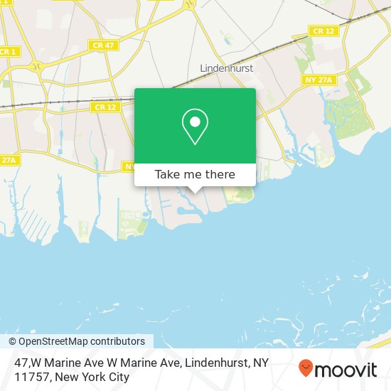 Mapa de 47,W Marine Ave W Marine Ave, Lindenhurst, NY 11757