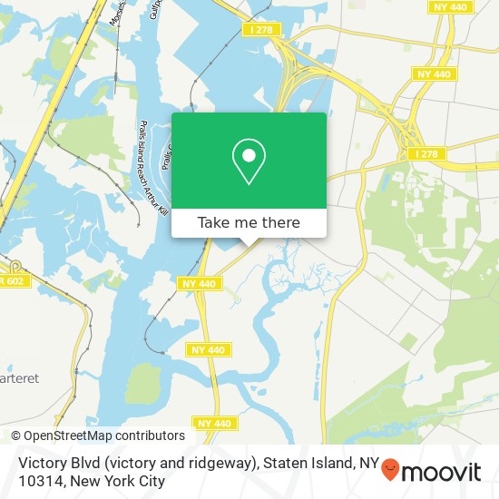 Mapa de Victory Blvd (victory and ridgeway), Staten Island, NY 10314