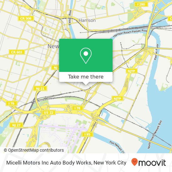 Mapa de Micelli Motors Inc Auto Body Works, 251 Malvern St