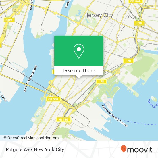 Mapa de Rutgers Ave, Jersey City, NJ 07305