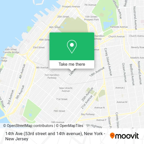 14th Ave (53rd street and 14th avenue) map