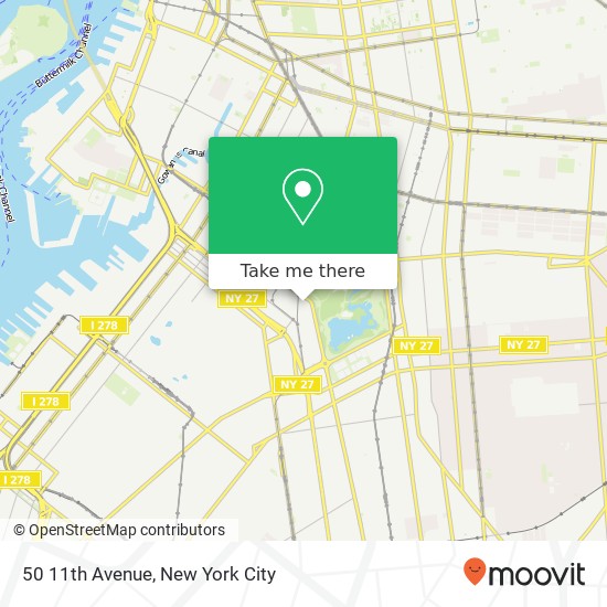 Mapa de 50 11th Avenue, 50 11th Ave, Brooklyn, NY 11215, USA