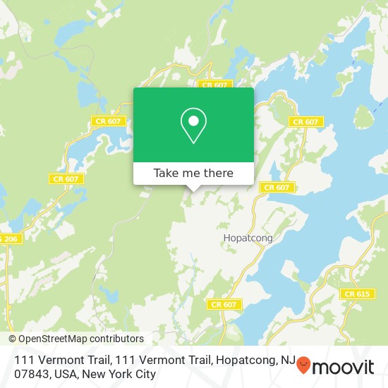 Mapa de 111 Vermont Trail, 111 Vermont Trail, Hopatcong, NJ 07843, USA