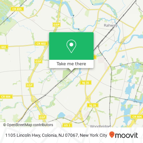 Mapa de 1105 Lincoln Hwy, Colonia, NJ 07067