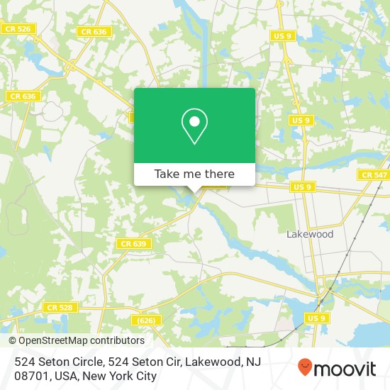 Mapa de 524 Seton Circle, 524 Seton Cir, Lakewood, NJ 08701, USA