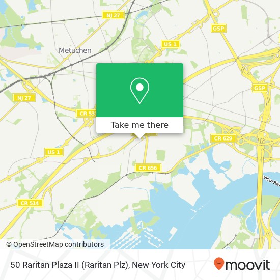 Mapa de 50 Raritan Plaza II (Raritan Plz), Edison, NJ 08837