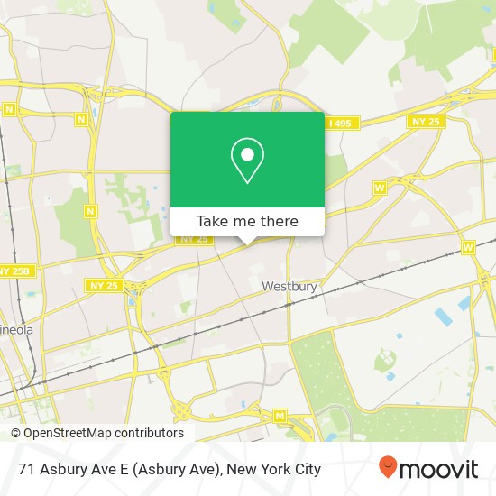 Mapa de 71 Asbury Ave E (Asbury Ave), Westbury, NY 11590