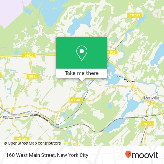 Mapa de 160 West Main Street, 160 W Main St, Rockaway, NJ 07866, USA