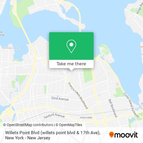 Mapa de Willets Point Blvd (willets point blvd & 17th Ave)
