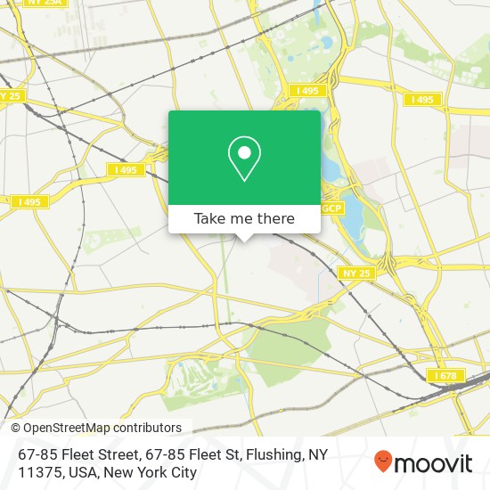 Mapa de 67-85 Fleet Street, 67-85 Fleet St, Flushing, NY 11375, USA