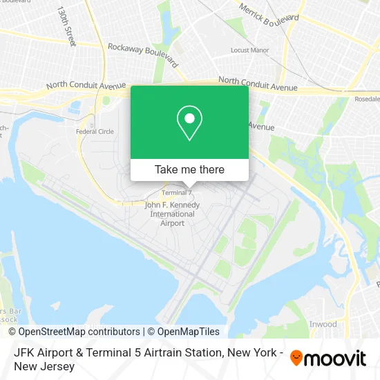 Mapa de JFK Airport & Terminal 5 Airtrain Station