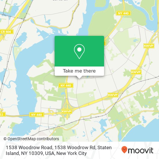 Mapa de 1538 Woodrow Road, 1538 Woodrow Rd, Staten Island, NY 10309, USA