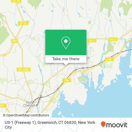 US-1 (Freeway 1), Greenwich, CT 06830 map