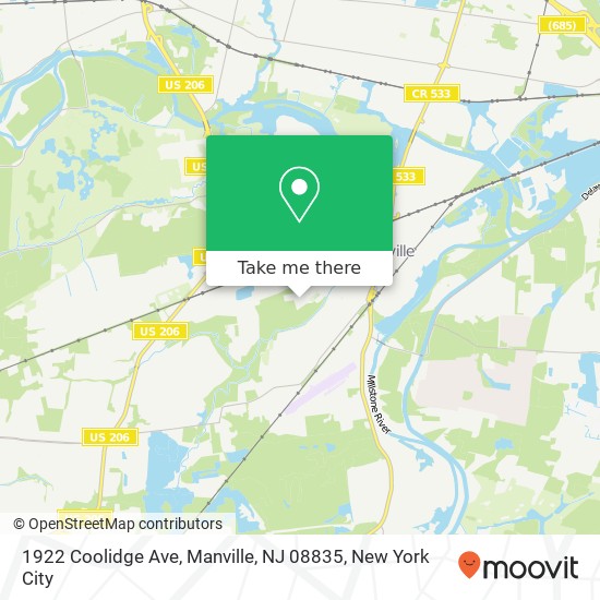 1922 Coolidge Ave, Manville, NJ 08835 map