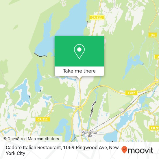 Mapa de Cadore Italian Restaurant, 1069 Ringwood Ave