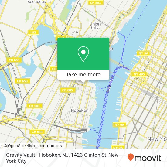 Gravity Vault - Hoboken, NJ, 1423 Clinton St map