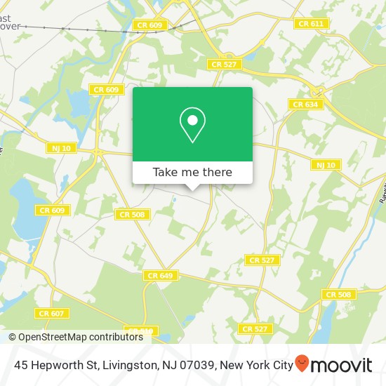 Mapa de 45 Hepworth St, Livingston, NJ 07039