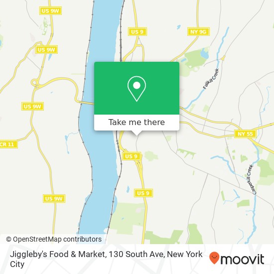 Mapa de Jiggleby's Food & Market, 130 South Ave