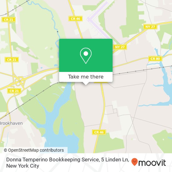 Mapa de Donna Temperino Bookkeeping Service, 5 Linden Ln