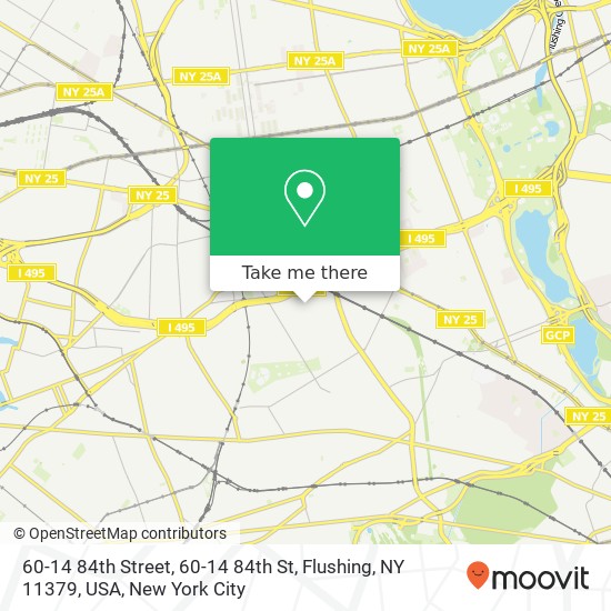 Mapa de 60-14 84th Street, 60-14 84th St, Flushing, NY 11379, USA