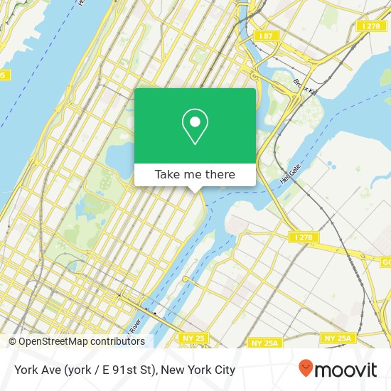 Mapa de York Ave (york / E 91st St), New York, NY 10128