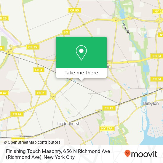Mapa de Finishing Touch Masonry, 656 N Richmond Ave