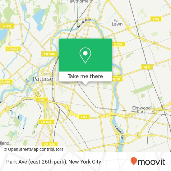 Mapa de Park Ave (east 26th park), Paterson, NJ 07504