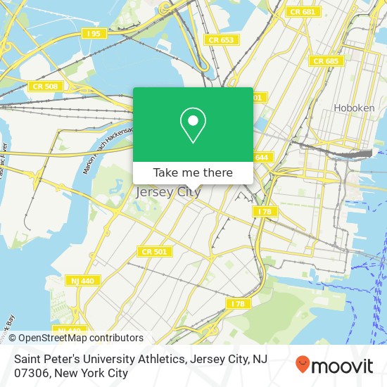 Mapa de Saint Peter's University Athletics, Jersey City, NJ 07306